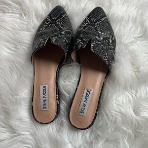 Steve Madden snakeskin mules size 8